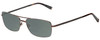 Profile View of John Varvatos V148 Designer Polarized Reading Sunglasses with Custom Cut Powered Smoke Grey Lenses in Antique Brown Mens Classic Full Rim Metal 60 mm