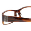 Close Up View of John Varvatos V341 Designer Reading Eye Glasses with Custom Cut Powered Lenses in Brown Horn Crystal Unisex Rectangle Full Rim Acetate 53 mm