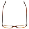 Top View of John Varvatos V341 Designer Reading Eye Glasses with Custom Cut Powered Lenses in Brown Horn Crystal Unisex Rectangle Full Rim Acetate 53 mm