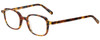 Profile View of Eyebobs Been There 2291-19 Designer Blue Light Blocking Eyeglasses in Matte Tortoise Havana Brown Gold Unisex Oval Full Rim Acetate 45 mm