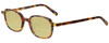 Profile View of Eyebobs Been There 2291-19 Designer Polarized Reading Sunglasses with Custom Cut Powered Sun Flower Yellow Lenses in Matte Tortoise Havana Brown Gold Unisex Oval Full Rim Acetate 45 mm