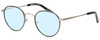 Profile View of Eyebobs BFF 3173-00 Designer Blue Light Blocking Eyeglasses in Silver Black Unisex Oval Full Rim Metal 46 mm
