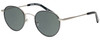 Profile View of Eyebobs BFF 3173-00 Designer Polarized Reading Sunglasses with Custom Cut Powered Smoke Grey Lenses in Silver Black Unisex Oval Full Rim Metal 46 mm