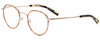 Profile View of Eyebobs BFF 3173-06 Designer Reading Eye Glasses with Custom Cut Powered Lenses in Orange Tortoise Havana Gold Unisex Oval Full Rim Metal 46 mm