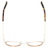 Top View of Eyebobs BFF 3173-06 Designer Single Vision Prescription Rx Eyeglasses in Orange Tortoise Havana Gold Unisex Oval Full Rim Metal 46 mm