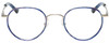 Front View of Eyebobs BFF 3173-10 Designer Bi-Focal Prescription Rx Eyeglasses in Blue Silver Unisex Oval Full Rim Metal 46 mm
