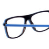 Close Up View of Eyebobs Buzzed 2293-10 Designer Progressive Lens Prescription Rx Eyeglasses in Blue Black Unisex Square Full Rim Acetate 52 mm