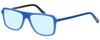 Profile View of Eyebobs Buzzed 2293-10 Designer Blue Light Blocking Eyeglasses in Blue Black Unisex Square Full Rim Acetate 52 mm