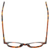 Top View of Eyebobs Cabaret 2296-30 Designer Reading Eye Glasses with Custom Cut Powered Lenses in Crystal Tortoise Havana Brown Gold Ladies Round Full Rim Acetate 40 mm