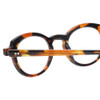 Close Up View of Eyebobs Cabaret 2296-30 Designer Bi-Focal Prescription Rx Eyeglasses in Crystal Tortoise Havana Brown Gold Ladies Round Full Rim Acetate 40 mm