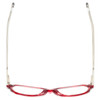 Top View of Eyebobs CPA 2738-01 Designer Reading Eye Glasses with Custom Cut Powered Lenses in Red Crystal Ladies Cateye Full Rim Acetate 51 mm