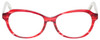 Front View of Eyebobs CPA 2738-01 Designer Progressive Lens Prescription Rx Eyeglasses in Red Crystal Ladies Cateye Full Rim Acetate 51 mm