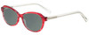 Profile View of Eyebobs CPA 2738-01 Designer Polarized Reading Sunglasses with Custom Cut Powered Smoke Grey Lenses in Red Crystal Ladies Cateye Full Rim Acetate 51 mm