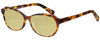 Profile View of Eyebobs CPA 2738-19 Designer Polarized Reading Sunglasses with Custom Cut Powered Sun Flower Yellow Lenses in Matte Tortoise Havana Brown Gold Unisex Cateye Full Rim Acetate 51 mm
