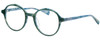 Profile View of Eyebobs Flip 2607-59 Designer Progressive Lens Blue Light Blocking Eyeglasses in Blue Green Marble Ladies Round Full Rim Acetate 50 mm