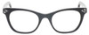 Front View of Eyebobs Florence 2746-00 Designer Single Vision Prescription Rx Eyeglasses in Black Crystal Ladies Cateye Full Rim Acetate 47 mm