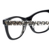 Close Up View of Eyebobs Florence 2746-00 Designer Bi-Focal Prescription Rx Eyeglasses in Black Crystal Ladies Cateye Full Rim Acetate 47 mm