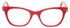 Front View of Eyebobs Florence 2746-01 Designer Bi-Focal Prescription Rx Eyeglasses in Red Crystal Ladies Cateye Full Rim Acetate 47 mm