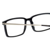 Close Up View of Eyebobs Gus 3155-00 Mens Rectangle Designer Reading Glasses in Black Silver 57mm