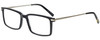 Profile View of Eyebobs Gus 3155-00 Mens Rectangle Designer Reading Glasses in Black Silver 57mm