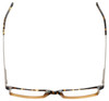 Top View of Eyebobs Gus 3155-77 Designer Reading Eye Glasses with Custom Cut Powered Lenses in Tortoise Amber Fade Gunmetal Mens Rectangle Full Rim Acetate 57 mm