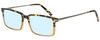 Profile View of Eyebobs Gus 3155-77 Designer Blue Light Blocking Eyeglasses in Tortoise Amber Fade Gunmetal Mens Rectangle Full Rim Acetate 57 mm