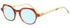 Profile View of Eyebobs Heda Letus 2744-06 Designer Blue Light Blocking Eyeglasses in Tortoise Marble White Horn Unisex Round Full Rim Acetate 47 mm