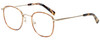 Profile View of Eyebobs Inside 3174-06 Designer Single Vision Prescription Rx Eyeglasses in Orange Tortoise Havana Gold Unisex Square Full Rim Metal 48 mm