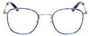 Front View of Eyebobs Inside 3174-10 Unisex Square Designer Reading Glasses Blue Silver 48 mm