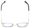 Top View of Eyebobs Inside 3174-10 Designer Single Vision Prescription Rx Eyeglasses in Blue Silver Unisex Square Full Rim Metal 48 mm