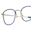 Close Up View of Eyebobs Inside 3174-10 Designer Progressive Lens Prescription Rx Eyeglasses in Blue Silver Unisex Square Full Rim Metal 48 mm