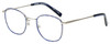 Profile View of Eyebobs Inside 3174-10 Designer Progressive Lens Blue Light Blocking Eyeglasses in Blue Silver Unisex Square Full Rim Metal 48 mm
