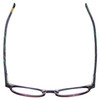 Top View of Eyebobs Low Hanging Fruit 3159-52 Designer Reading Eye Glasses with Custom Cut Powered Lenses in Purple Green Marble Swirl Ladies Round Full Rim Acetate 50 mm