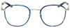 Front View of Eyebobs Outside 3172-10 Unisex Round Designer Reading Glasses Blue Silver 47 mm