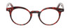 Front View of Eyebobs Reva 2747-01 Designer Reading Eye Glasses with Custom Cut Powered Lenses in Red Black Marble Swirl Unisex Cateye Full Rim Acetate 45 mm