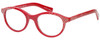 Profile View of Eyebobs Soft Kitty 2885-99 Designer Blue Light Blocking Eyeglasses in Red Crystal Rhinestones Ladies Cateye Full Rim Acetate 48 mm