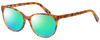 Profile View of Eyebobs Sweetie 3150-06 Designer Polarized Reading Sunglasses with Custom Cut Powered Green Mirror Lenses in Orange Tortoise Havana Unisex Cateye Full Rim Acetate 54 mm