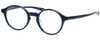 Profile View of Eyebobs Top Notch 2444-10 Designer Blue Light Blocking Eyeglasses in Cobalt Blue Unisex Round Full Rim Acetate 47 mm
