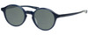 Profile View of Eyebobs Top Notch 2444-10 Designer Polarized Reading Sunglasses with Custom Cut Powered Smoke Grey Lenses in Cobalt Blue Unisex Round Full Rim Acetate 47 mm