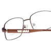 Close Up View of Enhance Mens BIG&TALL EN3858-BRG-59 mm Metal Designer Reading Glasses Brown Gold