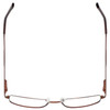 Top View of Enhance EN3858 Designer Reading Eye Glasses with Custom Cut Powered Lenses in Brown Gold Mens Rectangle Full Rim Metal 59 mm