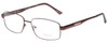 Profile View of Enhance EN3858 Designer Single Vision Prescription Rx Eyeglasses in Brown Gold Mens Rectangle Full Rim Metal 59 mm