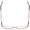 Top View of Enhance EN3858 Designer Single Vision Prescription Rx Eyeglasses in Brown Gold Mens Rectangle Full Rim Metal 63 mm