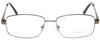 Front View of Enhance EN3858 Designer Reading Eye Glasses with Custom Cut Powered Lenses in Gunmetal Silver Mens Rectangle Full Rim Metal 59 mm