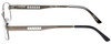 Side View of Enhance EN3858 Designer Single Vision Prescription Rx Eyeglasses in Gunmetal Silver Mens Rectangle Full Rim Metal 59 mm