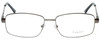 Front View of Enhance EN3858 Designer Reading Eye Glasses with Custom Cut Powered Lenses in Gunmetal Silver Mens Rectangle Full Rim Metal 63 mm