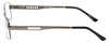 Side View of Enhance EN3858 Designer Blue Light Blocking Eyeglasses in Gunmetal Silver Mens Rectangle Full Rim Metal 63 mm