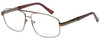 Profile View of Enhance EN3920 Designer Blue Light Blocking Eyeglasses in Matte Coffee Brown Mens Square Full Rim Metal 62 mm