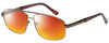 Profile View of Enhance EN3920 Designer Polarized Sunglasses with Custom Cut Red Mirror Lenses in Matte Coffee Brown Mens Square Full Rim Metal 62 mm