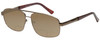 Profile View of Enhance EN3920 Designer Polarized Reading Sunglasses with Custom Cut Powered Amber Brown Lenses in Matte Coffee Brown Mens Square Full Rim Metal 62 mm